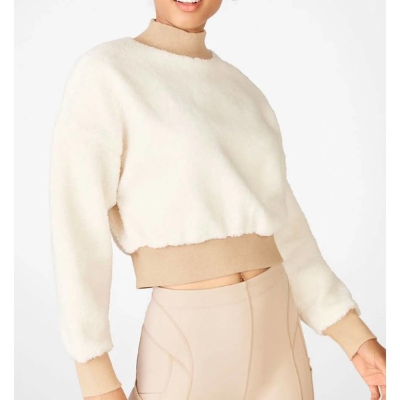 NWT! Fabletics Malia Polar Fleece Cropped Pullover M - Picture 2 of 2